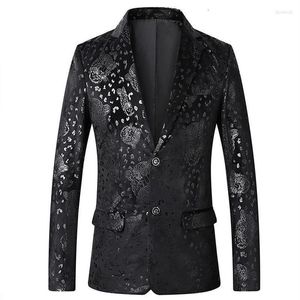 Men's Suits 2023 Spring Slim Leopard Print Suit Jackets Brand Men Blazer Fashion Long Sleeve One Button Jacket Plus Size 5XL247o