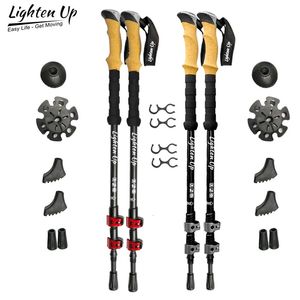 Trekking Poles Lighten Up Carbon Fiber or Aluminum AlloyTrekking Collapsible Telescopic Walking Sticks with Cork Handle Ultralight Hiking 231005