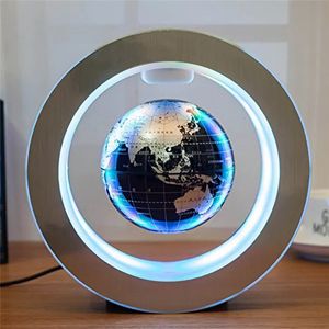 Dekorative Objekte Figuren 4 Zoll runder LED-Globus Magnetischer schwebender Globus Geographie Schwebende rotierende Nachtlampe Weltkarte Schulbüro 230928