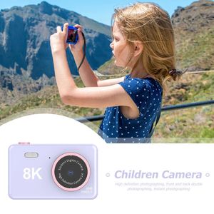 Toy Cameras 80MP Dual PO Camera Birthday Present 2,4 tum HD -skärm Kids Videokamera USB Laddar Digital SLR Camera Cartoon med 32 GB -kort 230928