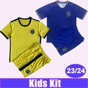 23 24 Maccabi Tel Aviv Kids Kit Futebol Jerseys Zahavi Biton Cohen Milson Saborit Home Away Camisa de Futebol Curto Criança Terno Uniformes