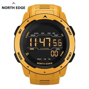 North Edge Men Digital Watch 남자 스포츠 ES 이중 시간 만보계 알람 시계 방수 50m 군용 220212247G