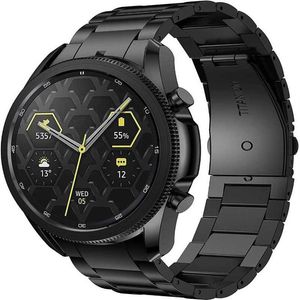 Titta på Bands Gorpin för Galaxy 4 Classic 46mm 44mm 40mm Band Inga Gaps 20mm Titanium Metal Strap Smartwatch Black2956