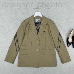 Giacche da donna firmate 2023 Autunno/Inverno Nuovo PRA Nanyou Commuter Style Lettera Ricamo Decorazione Risvolto Cappotto monopetto da donna TV6Q