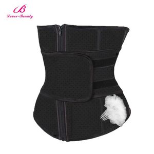 Lover Beauty Waist Trainer Tummy Trimmer Zipper Latex Cincher Fitness Corset Breathable Slimming Abdominal Belt224O