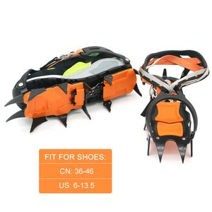 Carabiners 12 Teeth Professional Crampons Outdoor Ice Fishing Snow Skid Shoe Cover Mountaineering Manganese steel Crampon 231005