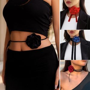 Pendant Necklaces Multi Styles Gothic Rose Flower Clavicle Chain Necklace Women Wedding Bridal Sexy Adjustable Choker Jewelry Y2K