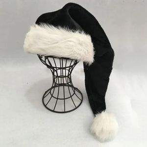 Beanie Skull Caps 2023 75cm大人の黒いぬいぐるみ長いクリスマス帽子Xmasコスチュームポンポムサンタクロースキャップドロップ231005