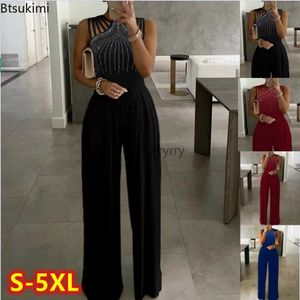 Kobiety Jumpsuits Rompers 2023 Plus Rozmiar 4xl 5xl Kobiety eleganckie mletewale odzież imprezowa formalne impreza Romper Dded szeroko nogi kombinezon FEL231005