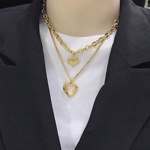 Ожерелья с подвесками в виде крыльев ангела в форме сердца для дам и девочек, двухслойное ожерелье «Любовь», женское универсальное ожерелье-свитер, ювелирные изделия оптом YMN044