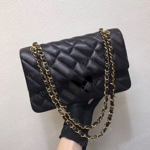 Correntes de aba clássicas Caviar pele de cordeiro Crossbody Bolsas de marca Bolsa de Ombro Moda Feminina Bolsa Embreagem originsl couro fazendo com originsl caixa de presente código de série