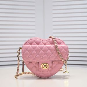 Moda Crossbody Bag Designer C Bolsa de Ombro Bolsa de Corrente Mulheres Bolsas Batom Carteira Móvel Mini Coração Amor Dia dos Namorados Presente Rosa Cruz Corpo Bolsa Atacado