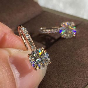 Fashion 925 Sterling Silver Plated White Topaz CZ Daimond Dangle Earring Women Wedding Gemstones Hoop Earrings For Mens Gift2889