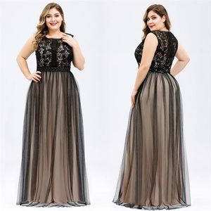 Women's Plus size Dresses Floor-Length elegant dinner party maxi dresses Sleeveless Empire lace Evening dresses177O