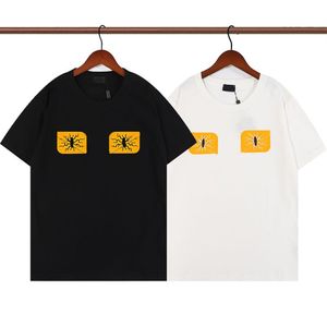 Män t shirt knäckt ögon monster offset print sommar ins tiktok kort ärm unisex man kvinna tees290r