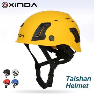 Skates Helmets XINDA ABS Rock Climbing Helmet Goggles For Caving Canyoning Safety Downhill Speleology Mountain Rescue Equipment 231005