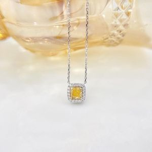 Chains YM2023 Pure 18K Gold Jewelry Solid G18K Natural Yellow Diamonds 0.433ct Pendants Gemstone Necklaces For Women