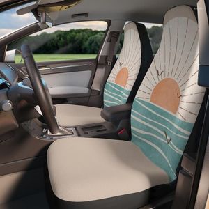 Car Seat Covers Beige Boho Sunrise Set Aesthetic Retro Cover Cute Accessories For Women Decoration