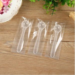 1g/2ml Clear White Plastic Measuring Spoon for Coffee Milk Protein Powder Kitchen Scoop Individual Package