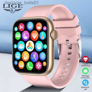 Other Watches LIGE Smart Watch For Women Full Touch Screen Bluetooth Call Waterproof Watches Sport Fitness Tracker Smartwatch Lady Reloj MujerL231005