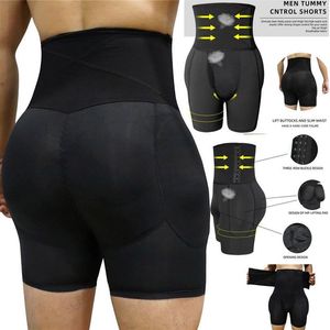 Men High Waisted Shapers Boxer Brief Slimming Body Shaper Shorts Tummy Control Panties Butt Lifter Shapewear Fitness Shaping Under287y