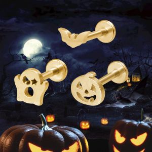 Halloweenowe pierścień do ust przebijanie Labret Studek Kolejka Ucha Tragus Helix Bat