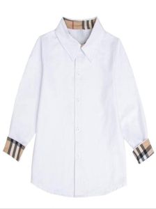 Big Boys White Casual Shirts Cotton Kids Plaid Long Sleeve Shirt Spring Autumn Children TurnDown Collar Shirt Child Tops 312 Yea8053564