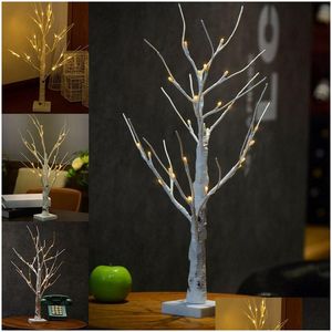 Decorative Flowers Wreaths High Led Sier Birch Twig Tree Lights Warm White Branches For Christmas Home Party Wedding Ktc 661 Drop Otrhc