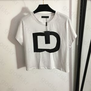 Fashion Letter Print T Shirt Women Simple Style Blouse Designer Brand Round Neck Short Sleeved Tops