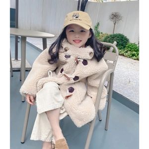 Coat autumn and winter cashmere coat fur female sheep shearing long style parentchild solid 231008