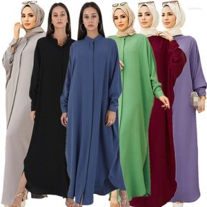 Etniska kläder Abaya Dubai Ramadan Eid Muslim Löst lång klänning för kvinnor turkisk ärm Kaftan marockanska modekläder Islamiska jilbab