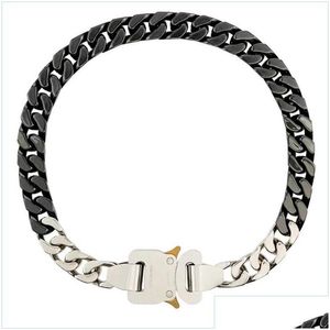 Jewelry Pendant Necklaces Ins 1017 Alyx 9Sm Necklace Ceramic Stitching Titanium Steel Buckle Cuban Chain Hip-Hop Tide Drop Delivery 20 Dhlru