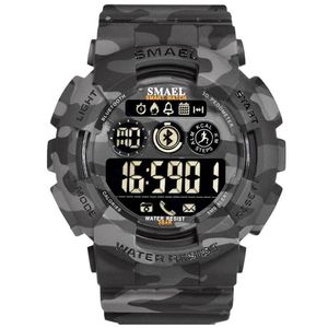 Mode Camouflage Militäruhren Männer SMAEL Bluetooth LED Digital 50 Mt Wasserdichte Sportuhr 8013 Armbanduhren2688