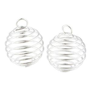 100pcs DIY Silver Spiral Bead Cages Cages Wisids Informacje biżuterii