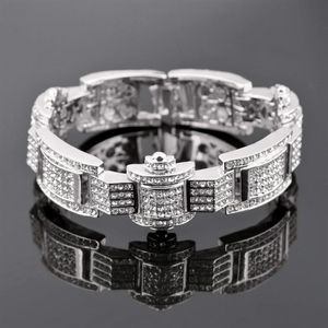 Модный мужской браслет в стиле хип-хоп, инкрустированный бриллиантами, в крутом и уникальном стиле2346