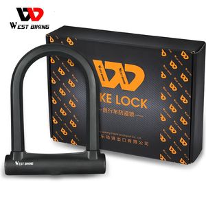 Bloqueios de bicicleta WEST BIKING Bloqueio de bicicleta Heavy Duty MTB Road Bike Motocicleta Ciclismo Scooter Segurança Liga de zinco U Lock Acessórios de bicicleta 231005