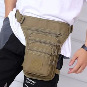 Bel Çantaları Askeri Erkek Kalça Uyluk Fanny Pack Kamuflaj Motosiklet Binicilik Sıradan çoklu cepler omuz çantaları erkekler naylon Bum Bel Bacak Çantası 231006