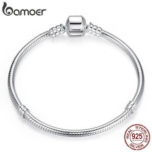 Charme Pulseiras Top Venda 100% 925 Sterling Silver Snake Chain Bangle Pulseira para Mulheres Jóias de Luxo 17-22cm PAS902 231005