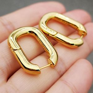 Huggie des Boucles D'Oreilles WomanEarings Gold Hoop Oval Metal Earrings Ladies Simple Personality Luxury Jewelry Women desi304n
