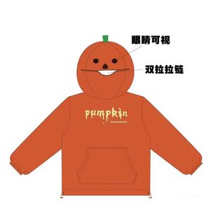 Crazkilo - New Halloween Pumpkin Head Hooded Sweater Sweater Loose Pullover