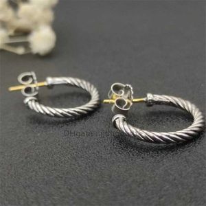 earrings shipping bijoux designer luxury jewelry free fashion woman Gold earring Hook Twisted Wire Buckle Earrings in Sterling Silver with 14k Yellow Plated I221