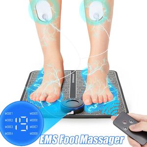 Massageador de pés elétrico ems almofada de massagem para pés alívio da dor relaxar pés acupontos tapete de massagem choque estimulação muscular melhorar a circulação sanguínea 231006