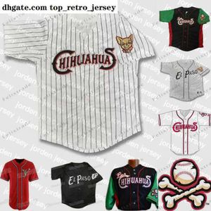 ニューカレッジは男性のエルパソチワワスジャージーホームロード野球ジャージカスタム100％刺繍ホワイトグレーシャツステッチ