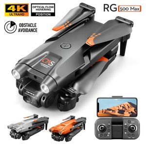 RG500MAX Drone 4K HD Aerial RC Plane Dual Camera Quadcopter Folding Flyer Three Sides Obstacle Avoidance Suitable for Adults Happy Gift for Kids Three Batteries A1
