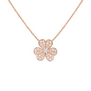 Van Clef Naszyjnik Designer Biżuteria Kobiety Oryginalna wysokiej jakości wisiorek Naszyjka Kłaszcza Wiele specyfikacji Style Gold Rose Srebrne Crystal Diamond Mini małe