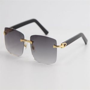 NEW Rimless Black Plank Sunglasses 8200757 Fashion High Quality glasses Transparent Frames With Clear Large Square Sunglasses209P