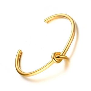 Женский браслет с матросским узлом из нержавеющей стали золотого тона, минималистичные и модные женские украшения2489