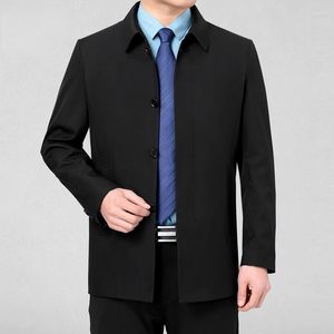 Casacos de Trench Masculinos 2023 Primavera Outono Curto Windbreaker Polo Pescoço Casaco Casual para Mulheres Soltas Single Breasted Jaqueta Homens Abrigo Hombre