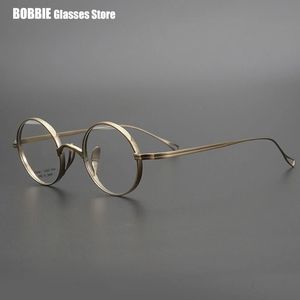 Sunglasses Frames Pure Glasses Frame Men Retro Round Prescription Eyeglasse Myopia Optical Eyewear Japanese Handmade Designer 231005