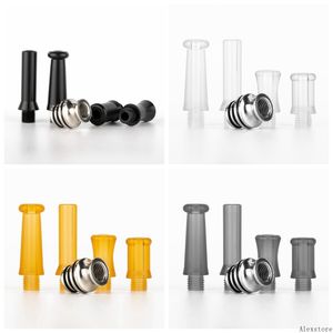 510 Thread Drip Tip Kit 4 in 1 Stainless Steel and Plastic 4 Types Replacement Drip Tips with SS Core Base Mouthpiece Set 4 Colors